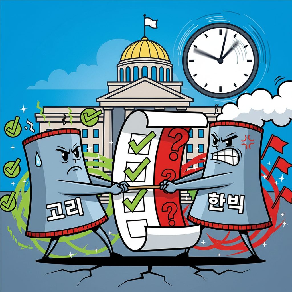 고리와 한빛 원전의 사고관리계획서 승인, 심의 지연 소식