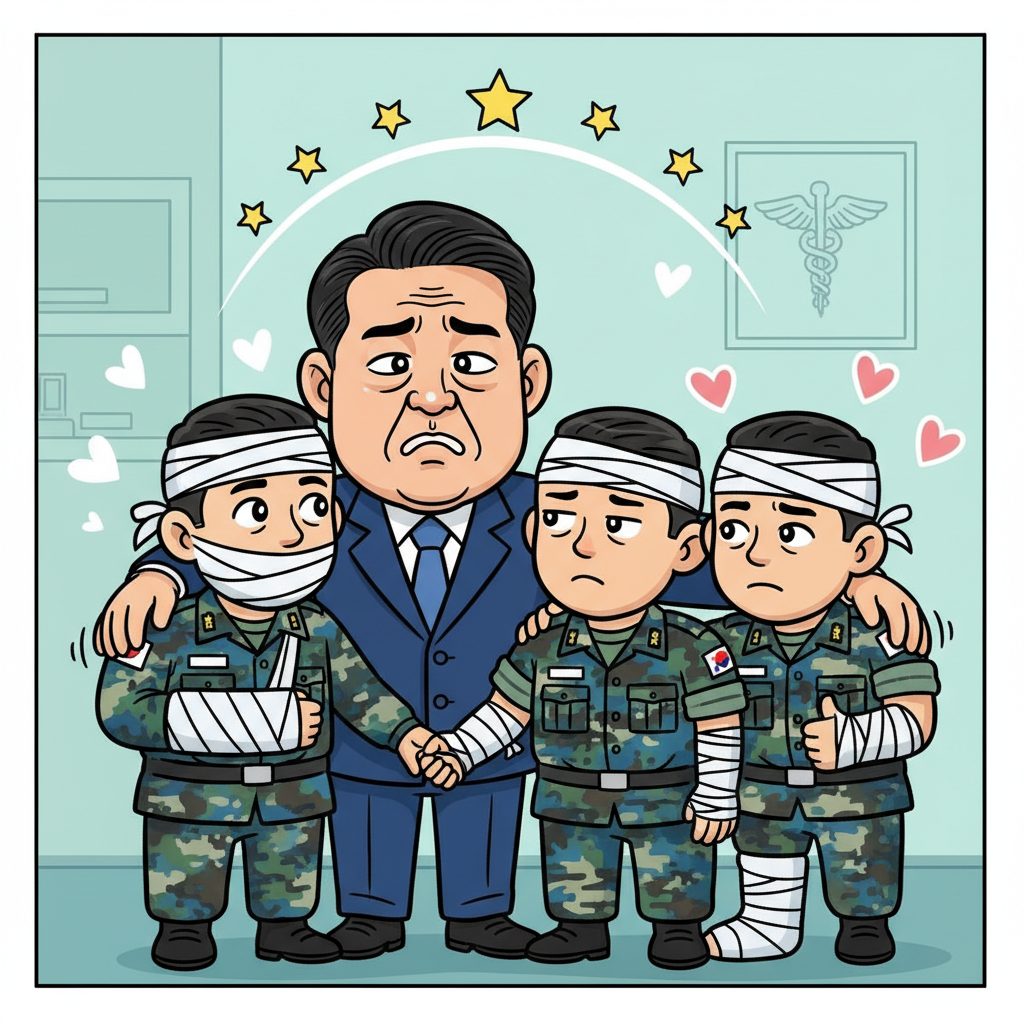 이재명 대통령, 지뢰 사고 부상 장병에게 위로와 약속 전달