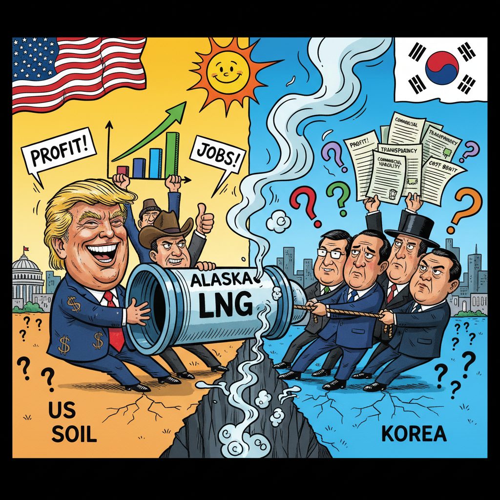 미국 대통령 발언에 한국 내 당파간 교착상태…안보와 경제의 교두보인 알래스카 LNG 프로젝트