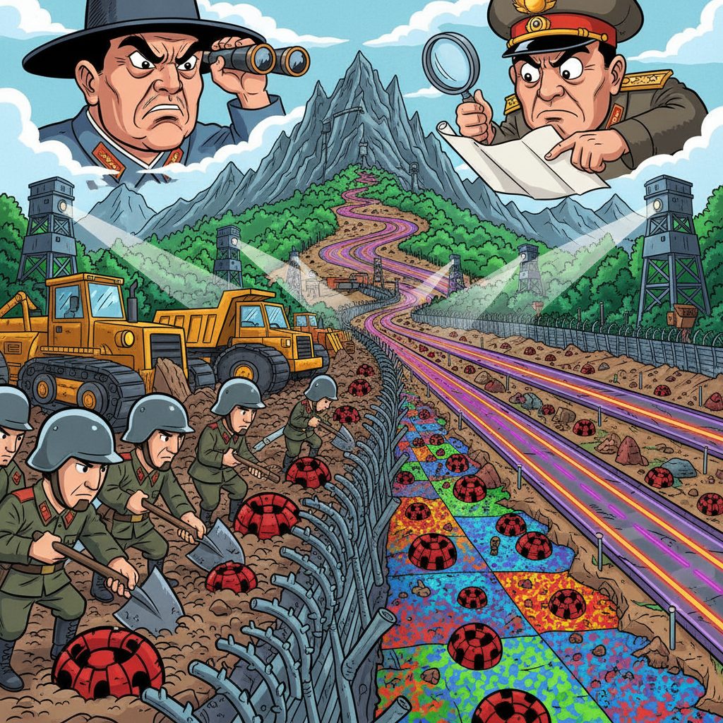 북한의 DMZ 지뢰 매설 시기 추적, 국경선 요새화와의 연관성 주목 받다