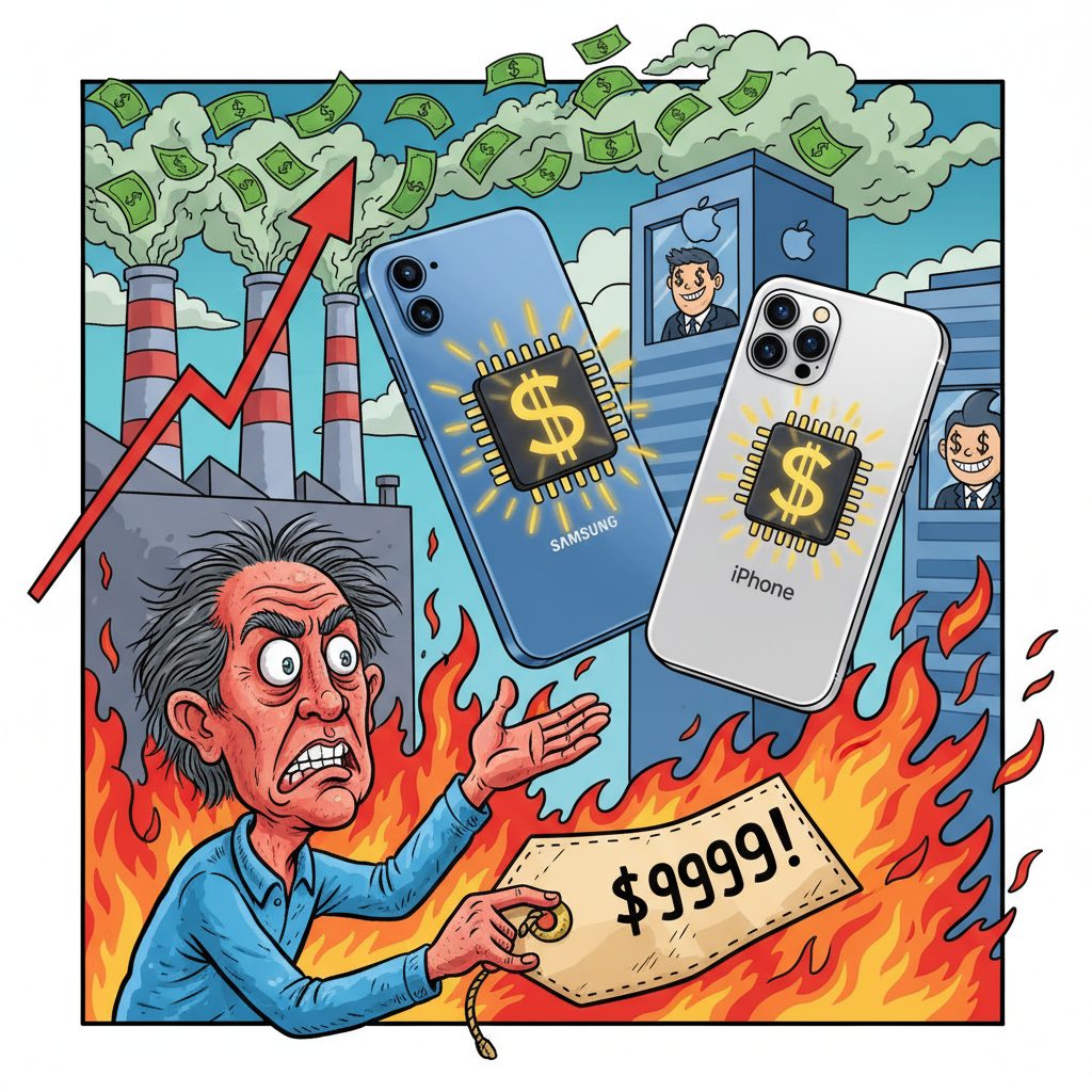 메모리 가격 폭등이 삼성과 애플 스마트폰에 미치는 영향: 갤럭시 S26 가격 인상 및 아이폰 시장 변동