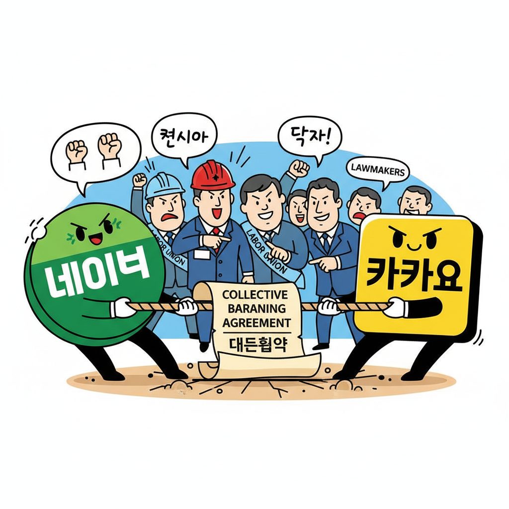 네이버와 카카오, 통합교섭 요구에 나서다: 모기업의 책임 재정립을 주장