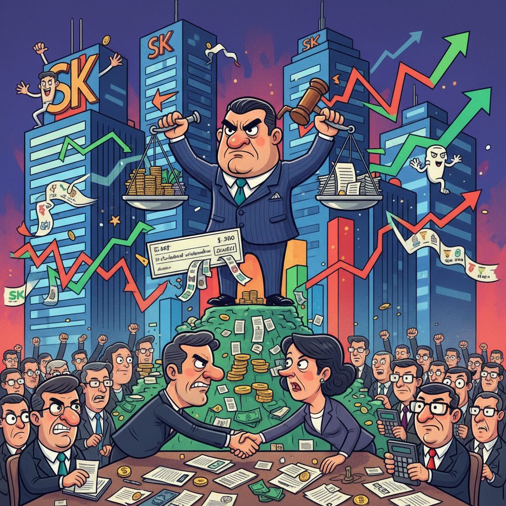 최태원, SK그룹 지분 팔아 이혼 재산분할 대응: 지분율 17.8%에서 15.5%
