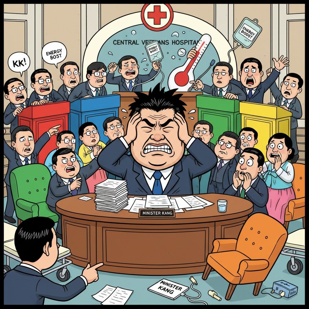 보훈부 장관 권오을, 어지럼증으로 병원 진료 후 정무위원회에 복귀